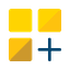 tres quadrados e simbolo de adição.