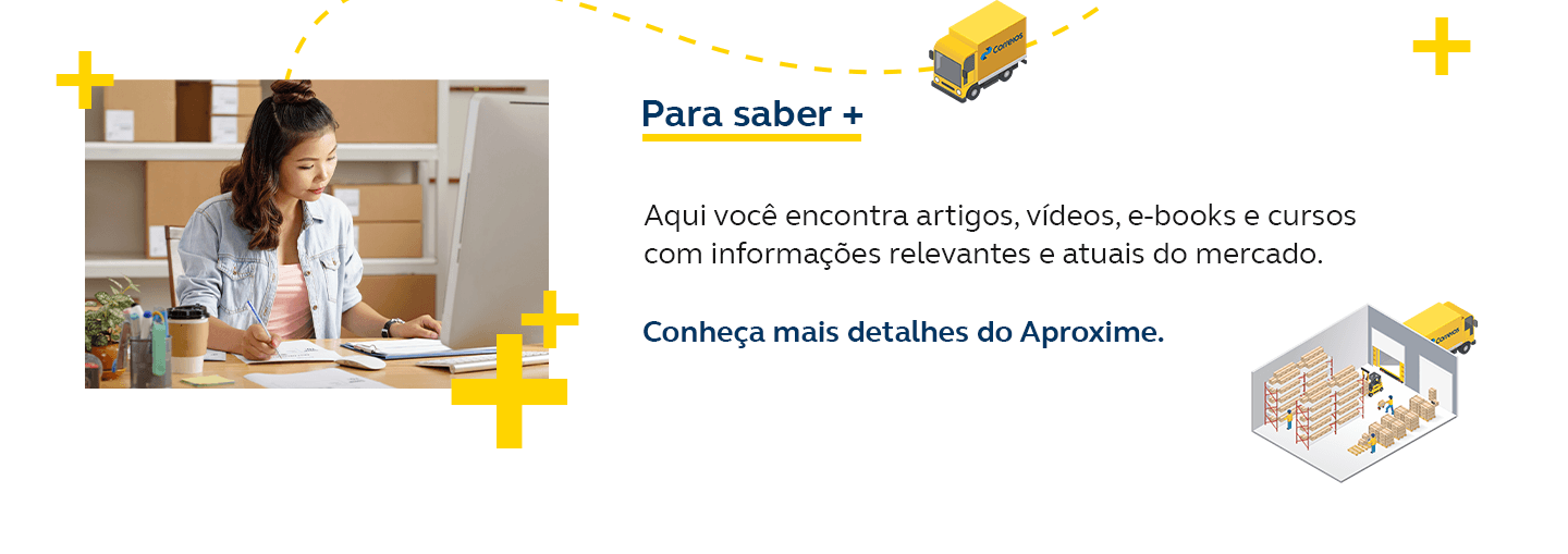 Cliente sentada analisando o seu contrato de postagens junto ao Correios