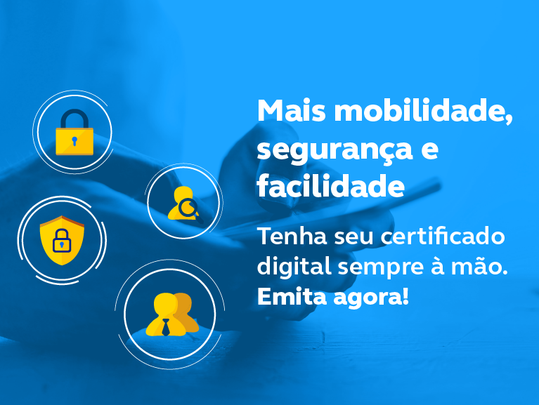 Sua identidade virtual e-CNPJ ou e-CPF com toda segurança e conforto.