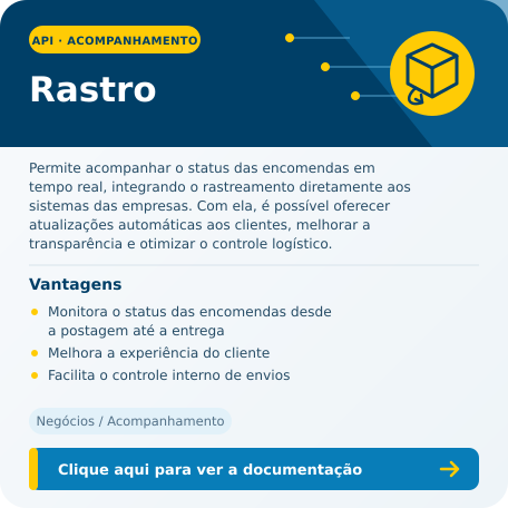 RASTRO - Correios API e API do Correios Card Rastro.png