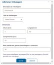 Adicionar Embalagens