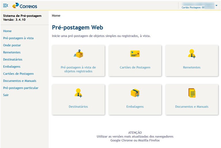 Pré postagem web a vista