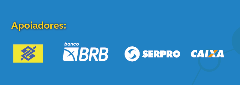 Marcas dos apoiadores: Banco do Brasil, BRB e Serpro