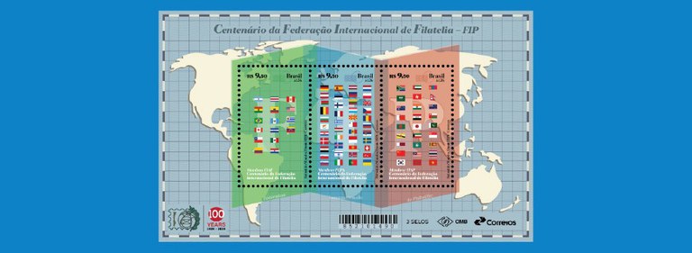 Centenário da Federação Internacional de Filatelia - FIP