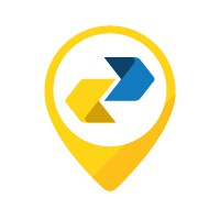 icone pin de localização amarelo com o símbolo dos Correios no centro