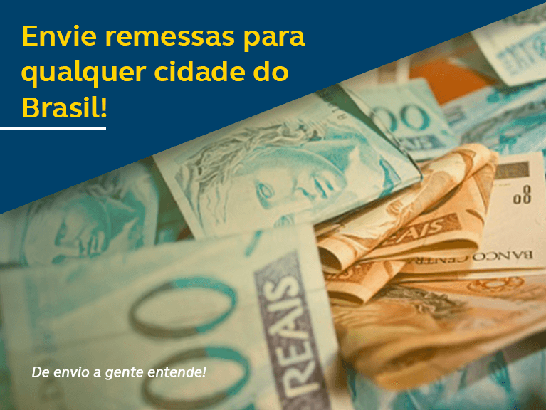 Envie dinheiro para qualquer lugar do Brasil - Foto com cédulas de Real