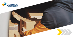 Imagem Exporta Fácil Econômico Imagem de uma caixa de encomenda com a logomarca do Exporta Fácil