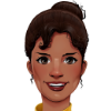 Imagem que contém apenas a o rosto da assistente virtual dos Correios