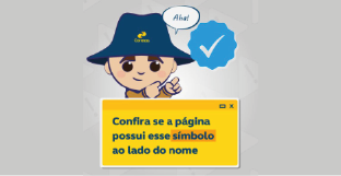 Desenho do carteirinho. Confira se a página possui esse símbolo ao lado do nome