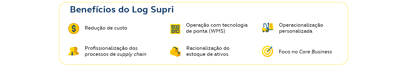 Imagem com informações dos benefícios do Log Supri