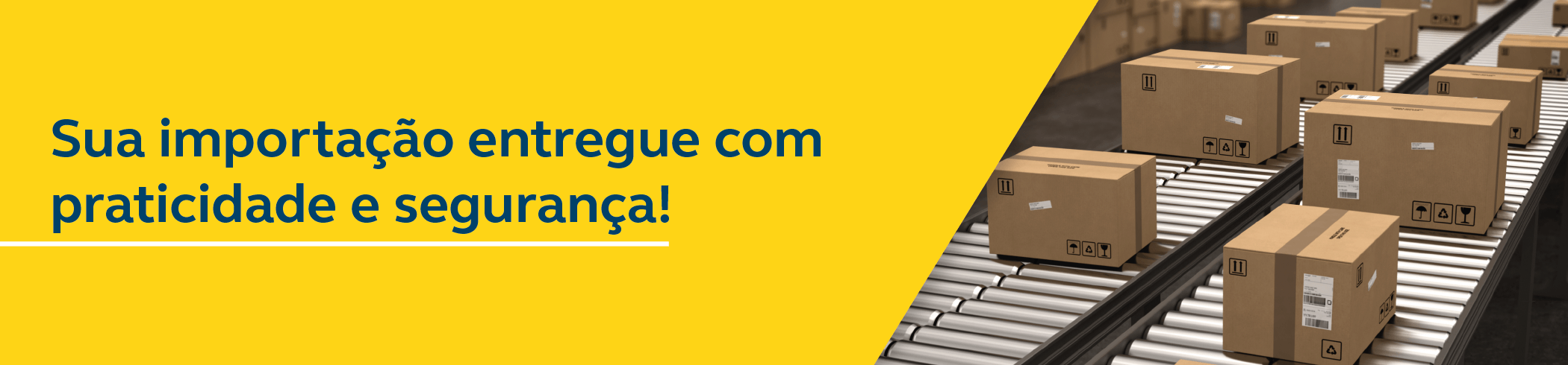 Sua importação entregue com praticidade e segurança! - Foto de esteira com encomendas passando por raio x